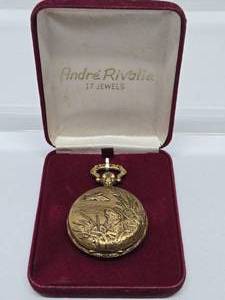 lot 252 image: Vintage Andre Rivalle 17 Jewel Pocket Watch