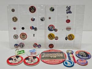 lot 263 image: Estate Collection of Vintage Pins Buttons etc