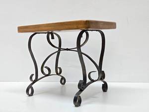 lot 229 image: Old Vintage Hammered &amp Wrought Iron Small Table or Stool