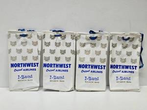 lot 189 image: 4 Vintage NOS Northwest Orient Airlines Miami Beach Bags