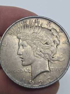 lot 317 image: Genuine 1927 Silver US Liberty Peace Dollar Coin