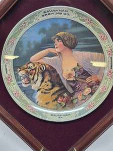 lot 324 image: Framed Vintage Limited Edition Savannah Brewing Company Advertising Plate by Hoyle Products