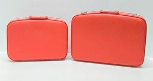lot 329 image: Great Condition Clean Vintage Salmon-Colored Suitcase Set