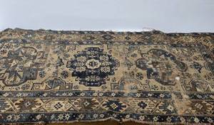 lot 335 image: Old Antique Hand Knotted Oriental Rug (AS IS)