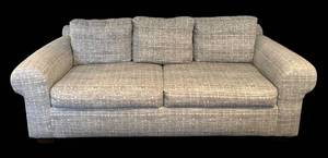 LL - Gorgeous Gray Upholstered Sofa with Rolled Arms