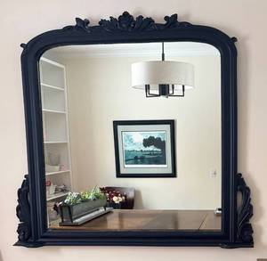 lot 8R image: DR -Vintage Wall Mirror with Ornate Black Frame