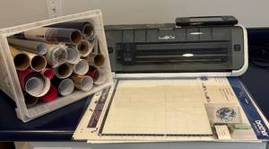lot 16R image: LL  - Brother ScanNCut Vinyl Cutter with Mats and Assorted Vinyl Rolls