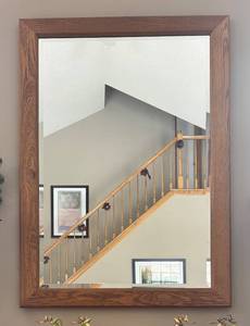 lot 21R image: FR - Framed Wall Mirror with Oak Finish