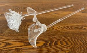 lot 31R image: DR - Pair of Waterford Crystal Floral Stems