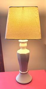 lot 54R image: U - Petite White Ceramic Table Lamp