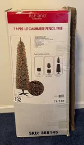 lot 65R image: LL  - 7 ft Cashmere Pencil Tree by Ashland Christmas