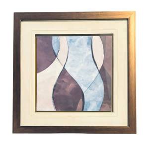 lot 73R image: LL  - Framed Abstract Art Print with Blue and Purple Tones