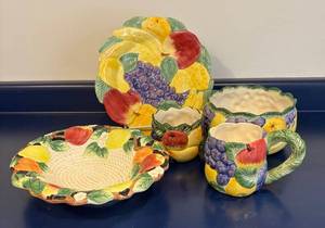 lot 78R image: LL  - Fitz & Floyd Fruit Motif Ceramic Collection - Plate, Bowls, Mug and More