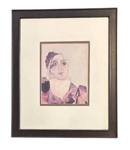 lot 79R image: LL  - Framed Picasso Portrait Print