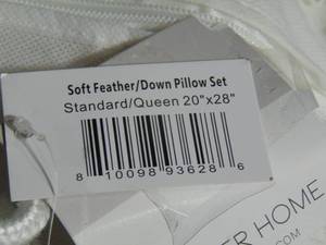 2 Pack Standard Size Soft White Duck Feather & Down Bed Pillow | BOKSER HOME