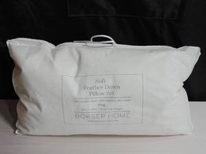 lot 24 image: 2 Pack King Size Soft White Duck Feather & Down Bed Pillow  BOKSER HOME