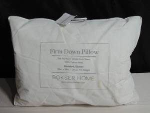 lot 33 image: Standard- Firm 700 fill Power Luxury White Duck Down RDS Certified Machine Washable White Bed Pillow  BOKSER HOME