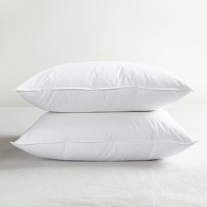 lot 25 image: 2 Pack StandardQueen Size Soft White Duck Feather & Down Bed Pillow  BOKSER HOME