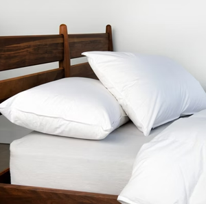 lot 27 image: 2 Pack KingCal King Medium White Duck Feather & Down Bed Pillow  BOKSER HOME