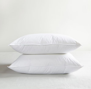 lot 42 image: 2 Pack Firm White Duck Feather & Down Bed Pillow King Size  BOKSER HOME