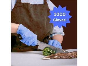 lot 31 image: MSRP $120  1 Case (1000 gloves) NEW Basic NGPF 7002 Synguard Latex-Free Powder-Free Protein-Free Nitrile Exam Gloves - Size Medium