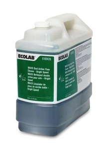 lot 24 image: MSRP $300  1 Case (1 -2.5 Gallon bottle per case) NEW Ecolab 6100428 MAXX Dual Action Floor Cleaner - Bright Speed
