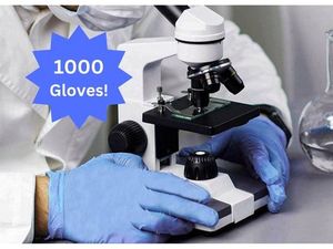 lot 30 image: MSRP $120  1 Case (1000 gloves) NEW Basic NGPF 7002 Synguard Latex-Free Powder-Free Protein-Free Nitrile Exam Gloves - Size Medium