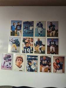 lot 89 image: 13- 1981 TCMA LTD Football Cards- Includes Joe Namath, Johnny Unitas, Jimmy Brown, Pat Summerall, and Archie Manning