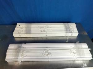 lot 6 image: Two Sets of 28 Wide White Faux Wood Blinds.