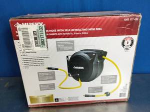 lot 9 image: Husky 38 in. x 50 ft. Hybrid Retractable Hose Reel.