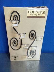 lot 26 image: DOMISTYLE Modern Metal Scroll Wall Sconces