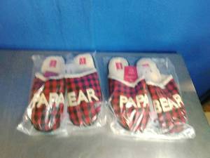 lot 35 image: 2 Pair Mens (910) Papa Bear Buffalo Check Plaid Clog Slippers