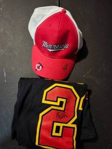 lot 147 image: Autographed Jersey and Hat by Kyle Gibson