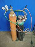 Portable Torch Kit with Oxygen and Acetylene Tanks. Torch Welding and Cutting Set
