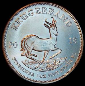 lot 5 image: BU 2018 1oz Silver Krugerrand