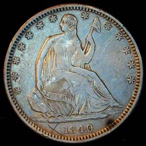 lot 15 image: VFVF 1840-O Large Letter Liberty Seated Half Dollar wSome Luster - Details