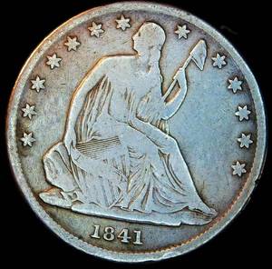 lot 17 image: Semi Key 1841-O Large Letter Liberty Seated Half Dollar, Original Surfaces VGF