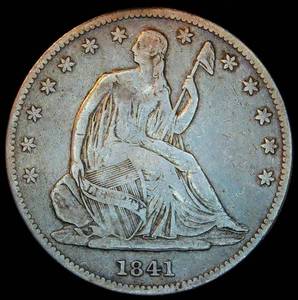 Semi Key 1841-O Small Letter Liberty Seated Half Dollar, Original Surfaces F/F+