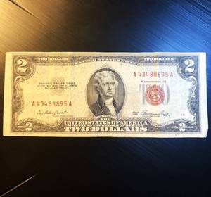 lot 61 image: 1953 Series Red Seal $2 Bill