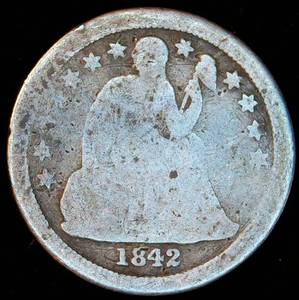 lot 73 image: 1842-O Seated Liberty Dime, Original Surfaces