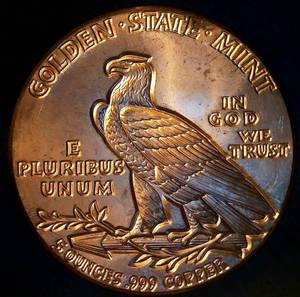 lot 80 image: 5 oz Golden State Mint Copper Round