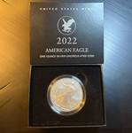 Better Date Burnished 2022-W 1oz Silver Eagle w/Sleeve, Box & COA