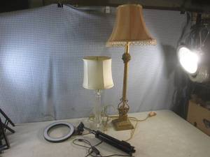 lot 78 image: (CSB) 2 Vintage Lamps and Ring Lig...