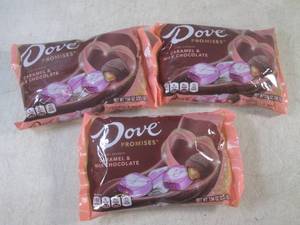 lot 177 image: (B-3) 3 Bags of Dove Promises Caram...