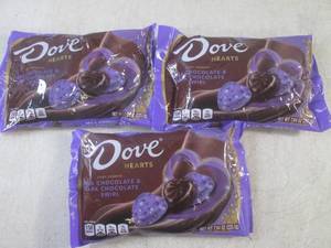 lot 178 image: (B-3) 3 Bags of Dove Hearts Milk Ch...