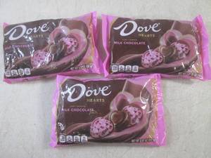 lot 181 image: (B-2) 3 Bags of Dove Hearts Milk Ch...