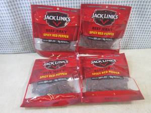 lot 191 image: (B-3) 4 Bags of Jack Links Spicy Re...