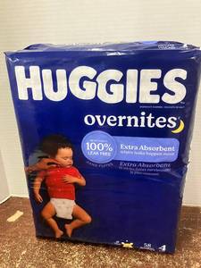 lot 52 image: Huggies Size 4 Overnites Diapers