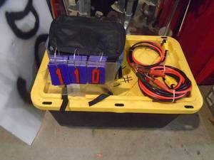 New set of pro style jumper cables with quick disconnect. 30' long. As shown.