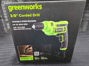 lot 43 image: Greenworks 38 Corded Drill
